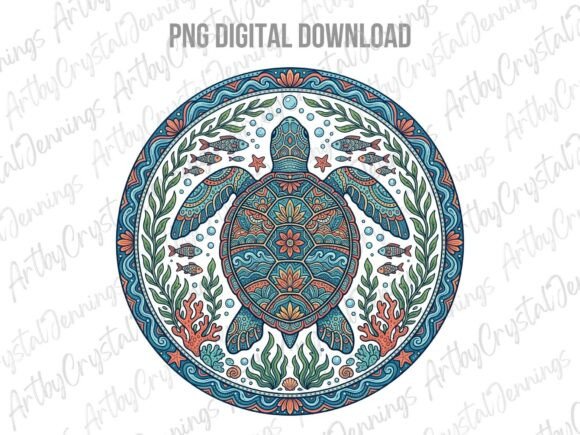 Download Round Ornate Boho Sea Turtle PNG - Boho Collection