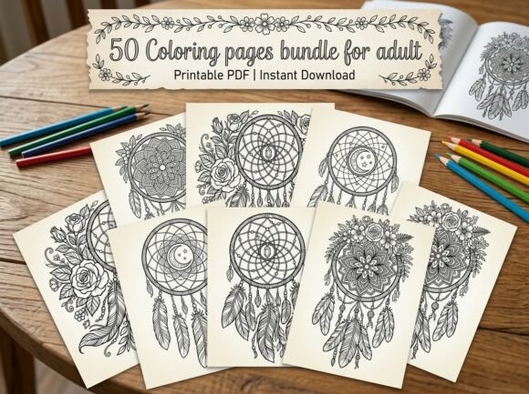 Download 50 Boho Dreamcatcher Coloring Pages - Boho Collection