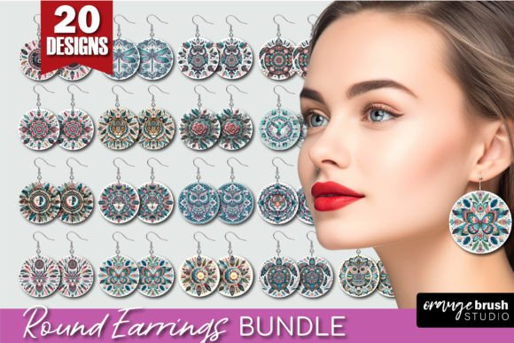 Download Boho Mandala Round Earrings PNG Bundle - Boho Collection